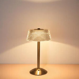 Lámpara de noche LED táctil recargable de cristal, luz de mesa para dormitorio, decoración para estudio, iluminación para dormir, diseño moderno.