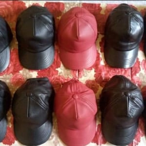 Leather P Cap for Men | Handmade Adjustable Baseball Hat | Genuine Leather Cap