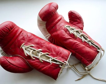 ヴィンテージレザーボクシンググローブ - ブラウン - Etsy 日本