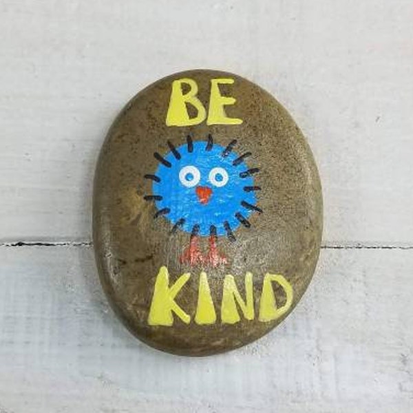 Be Kind Painted Rock with blue bird - option to add - handpainted rock - Sentiment rock - inspirational - refrigerator magnet