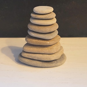 Mini Cairn, 9 stones, Flat, multicolored beach rocks, various sizes for pebble art, stacking, sculpture, terrariums, fairy gardens, mosaic