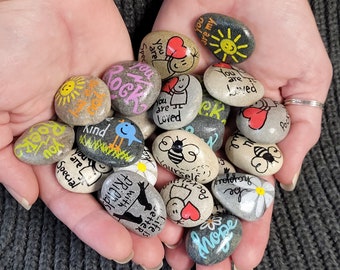 Pocket Hug - Painted Keepsake Rocks - Small Painted Stones - Coworker, Classroom, Friend - Token - encouragement, inspiration - bulk