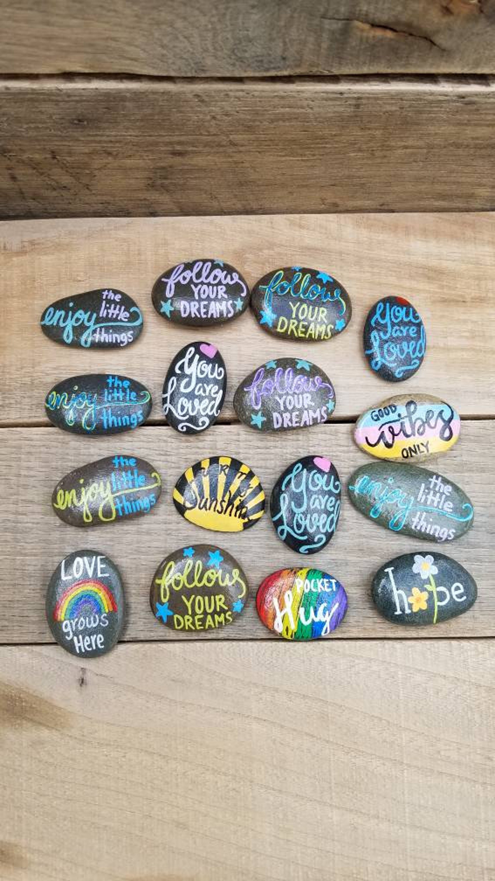 Pocket hugs Painted keepsake Rocks Coworker Classroom Etsy