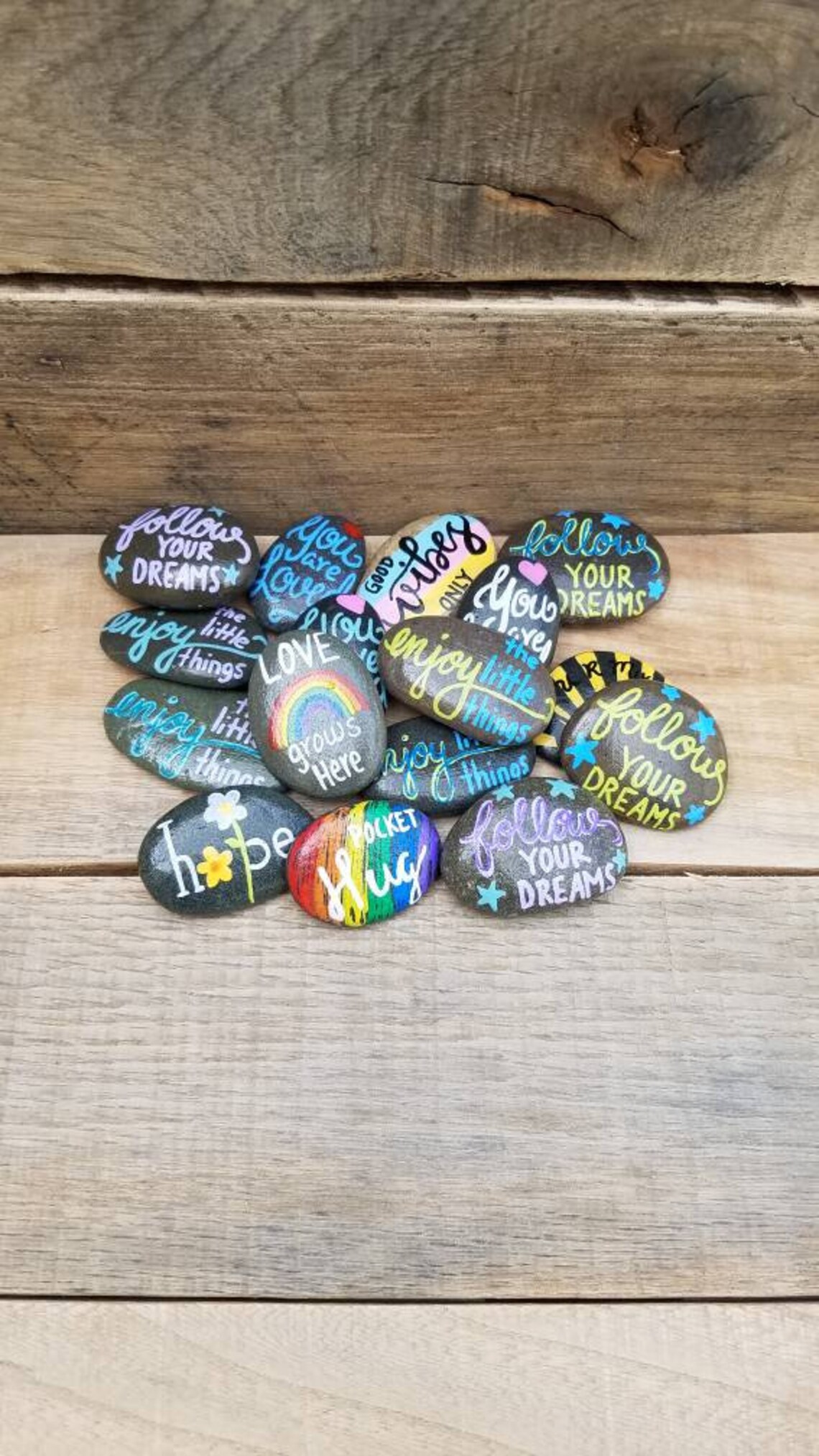 Pocket hugs Painted keepsake Rocks Coworker Classroom Etsy