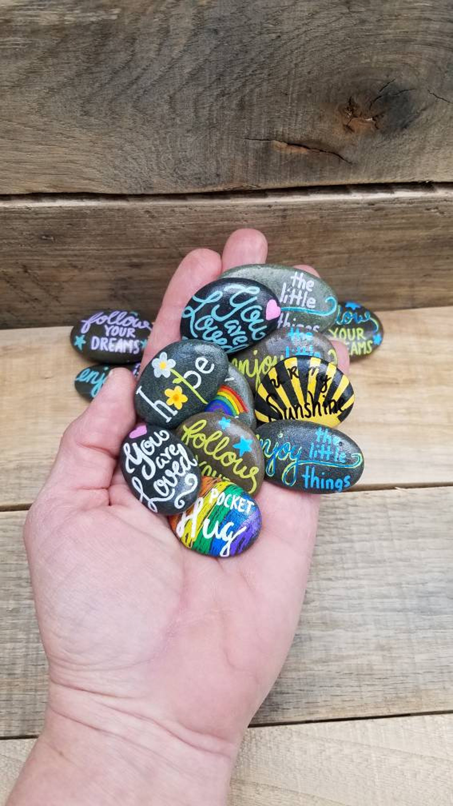 Pocket hugs Painted keepsake Rocks Coworker Classroom Etsy