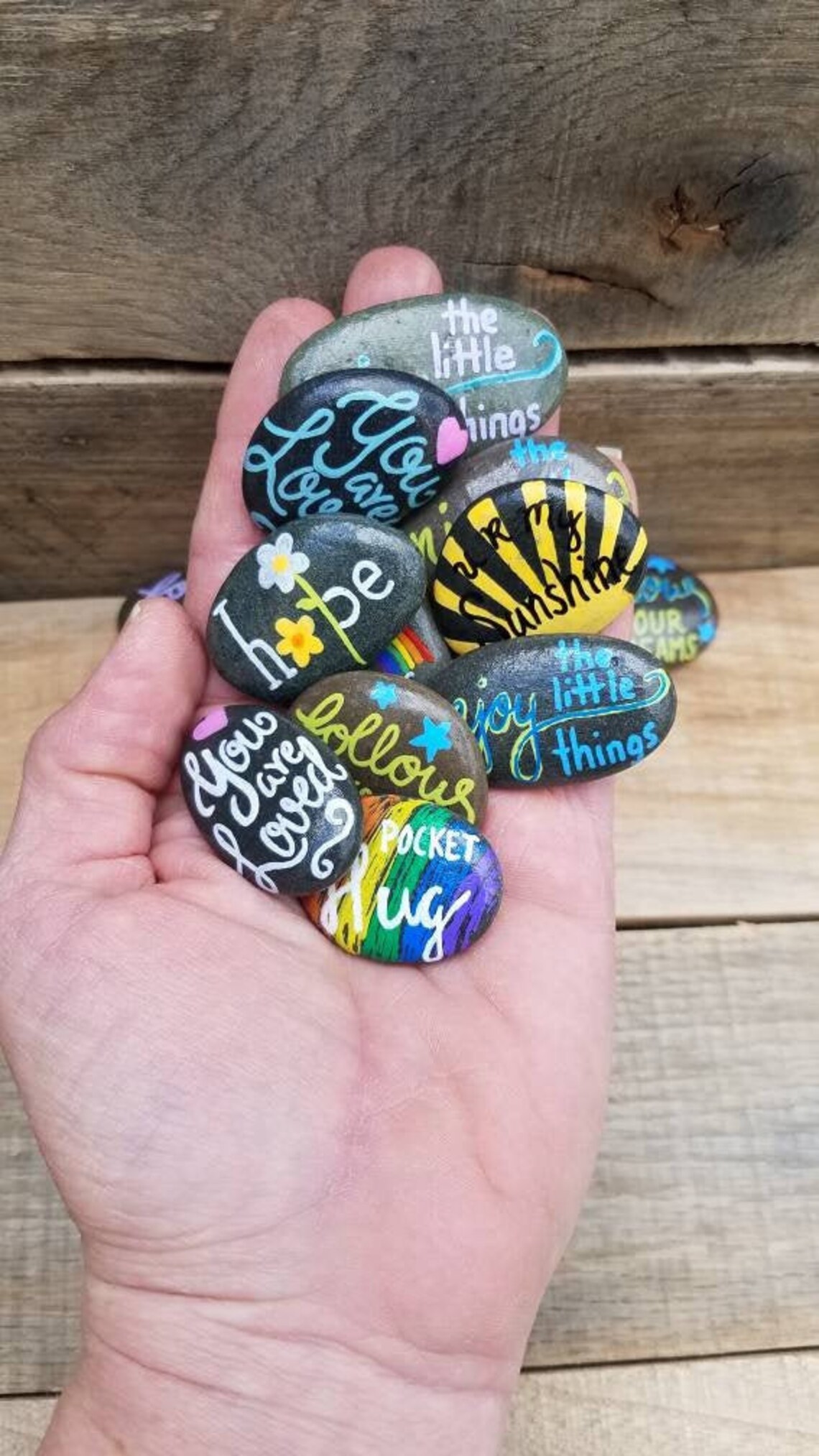 Pocket hugs Painted keepsake Rocks Coworker Classroom Etsy
