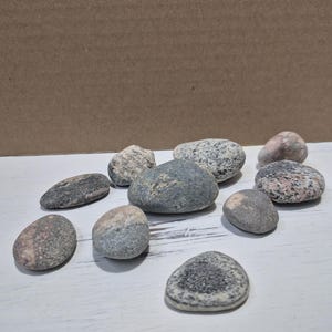 Lot of 10 multi-colored beach stones from Lake Michigan for use in planter, aquarium, terrarium, paper weights, tumbling,  jewelry pendant