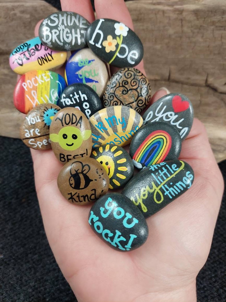 Pocket Hugs Painted Keepsake Rocks Coworker Classroom Etsy