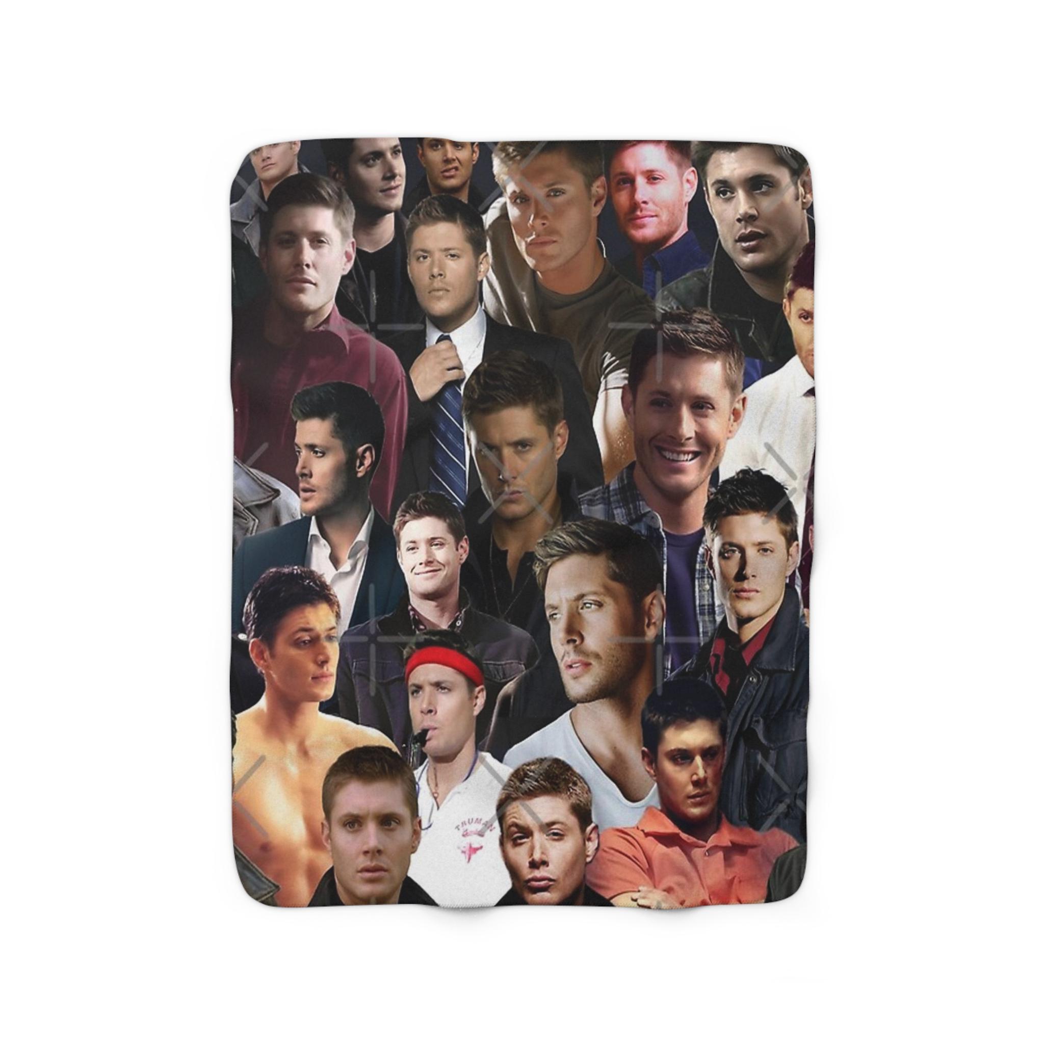 Dean Winchester Collage supernatural castiel Winchester Sherpa Fleece Throw Blanket | Dean Winchester Collage supernatural castiel Blanket