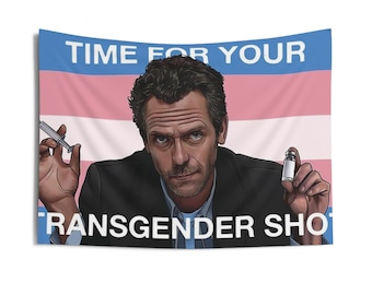 Dr. House Trans Flagge Indoor Wandbehänge | Dr. Haus Trans Flagge Wandbehang