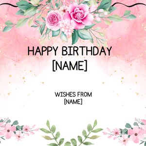 Birthday card - pink with flowers