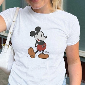 Retro Mickey Disney Baby Tee, Classic Mickey Baby Tee, Y2k 90s Style Mickey Mouse Tee, Mickey T-shirt, Mickey Disney Top