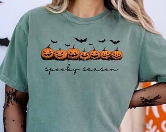 Comfort Colors® Cute Spooky Season Shirt,Halloween Shirt, Womens Halloween Shirt, Cute Fall Sweater, Gift For Halloween, Spooky Season Shirt