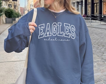 Custom School Mascot Sweatshirt, Personalized Team Mascot Hoodie, School Spirit Sweatshirt, Game Day Sweatshirt, Back to School Gift MAS03