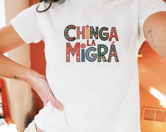 Chinga La Migra Baby Tee, Y2K Political Shirt, Pro Immigration Baby T-Shirt, Anti ICE Crop Top, Anti Trump Baby Tee, Social Justice Top