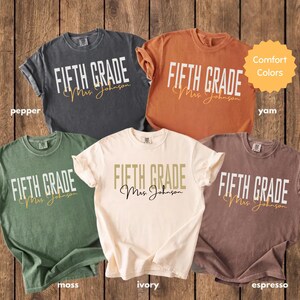 Comfort Colors® Custom Teacher Shirt, Fifth Grade Teacher Shirt, 5th Grade Teacher Tee,Back to School Shirt, Custom Teacher Appreciation Tee