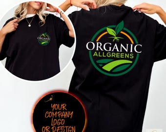Comfort Colors Custom Company Logo TShirt, Double Sided Personalized Shirt, Custom Design Print Tee for Business, Business Team Logo Shirt