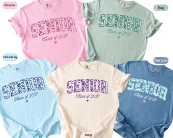 Personalized Floral Senior 2027 Shirt, Class of 2027 Graduation Gift, Senior Year Shirt, Gift for Her,Graduation Gift,Senior Mom Shirt MAS07