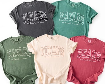 Custom School Mascot Tshirt, Personalized School Shirt, Team Mascot Name Tee, Custom Name Gifts For Back To School, Custom Sports Gift MAS01