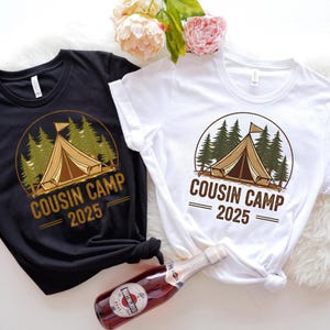 Cousin Camp 2025 Shirt, Family Summer Campfire Shirt, Matching Cousin Camp Shirt, Camping Trip Shirt, Kids Outdoor Adventure Shirt for Him