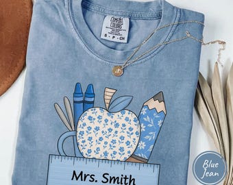 Comfort Colors® Custom Teacher Shirt, Personalised Teacher Shirt, Teacher Gifts, Teacher Appreciation, Back to School, Last Day of School