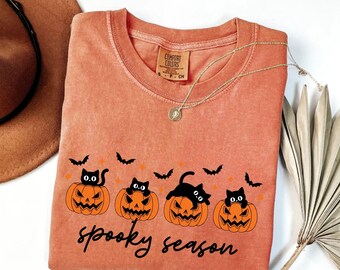 Comfort Colors® Cute Spooky Season Shirt,Halloween Shirt, Womens Halloween Shirt, Cute Fall Sweater, Gift For Halloween, Spooky Season Shirt