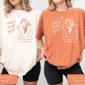 Comfort Colors® Customized Bachelorette T-Shirt, Matching Girl&#39;s Trip Shirt, Personalized Girls Gone Mild Tee, Group Trip Shirt, Bridal Crew