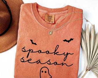 Comfort Colors® Cute Spooky Season Shirt,Halloween Shirt, Womens Halloween Shirt, Cute Fall Sweater, Gift For Halloween, Spooky Season Shirt