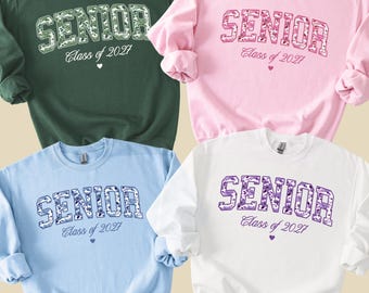 Personalized Floral Senior 2027 Sweathirt, Class of 2027 Graduation Gift, Senior Year Hoodie, Graduation Gift, Senior Mom Shirt MAS06