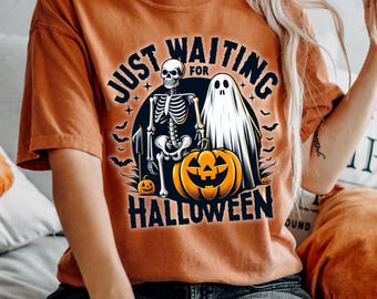 Summerween Comfort Colors® Shirt, Summer Skeleton, Spooky Summer Tee, Retro Summer, Girly Summer, Beach Vibes Tee, Halloween Skeleton Shirt