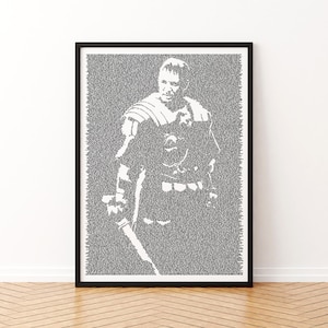 Gladiator Movie Script Typography Art Digital Download Handcrafted Cinematic Wall Art Poster