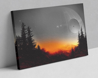 Star Wars Death Star Wall Art Imperial Space Station Cinematic Sci Fi Poster