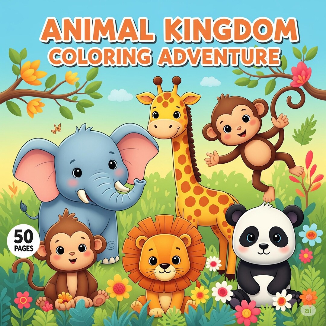 Forest Animals Coloring Book: 50 Fun Printable Pages (digital Download ...