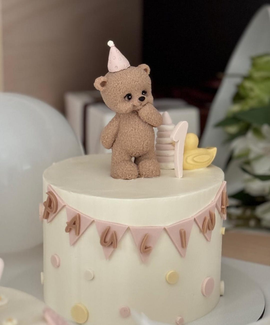 Handmade Fondant Teddy Bear Cake Topper | Baby Shower Decoration - Etsy
