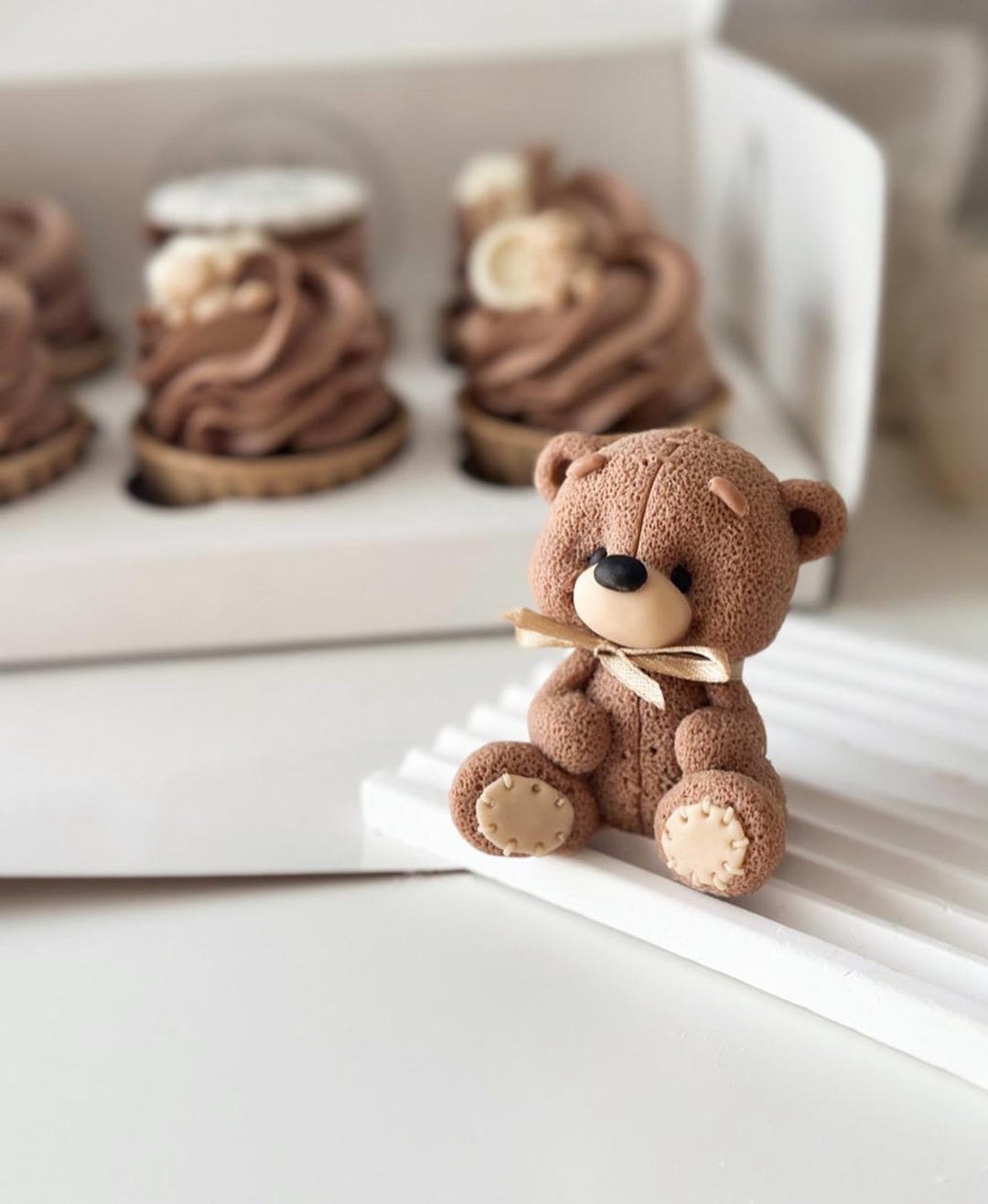 Fondant Teddy Bear Cake Topper – Handmade Edible Decoration for Baby ...