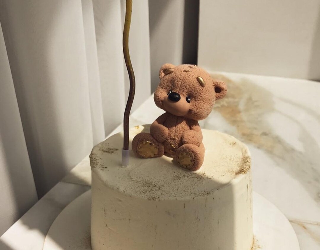 Fondant Teddy Bear Cake Topper – Handmade Edible Decoration for Baby ...