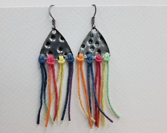 Rainbow Connection Upcycled Tin Earrings