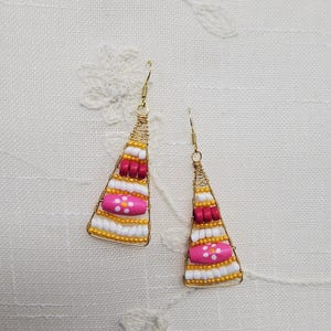 Pink Lemonade Beaded Earrings