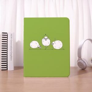 Drie schapen iPad-hoesje voor iPad Pro 2025 11 "13", iPad A16, 2026 iPad Air 8/7/6/5, iPad 10/9/8, iPad Mini 7/6/5, boek en omdraaien, pennensleuf
