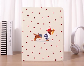 Dackel iPad Hülle Für iPad Pro 2025 11 '' 13 '' ,iPad A16 ,iPad Air 7/6/5 ,iPad 10/9/8 ,iPad Mini 7/6/5 8.3 7.9 ,Book&Flip,Pen Slot