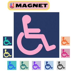Wheelchair Car Magnet Accessible Vehicle Sign Disability Awareness Symbol Handicap Passenger Safety Magnet