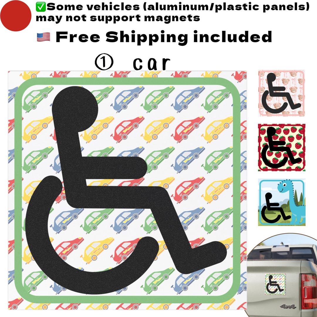 Wheelchair Symbol Car Magnet 10 Design Choices Disability Parking Sign ...