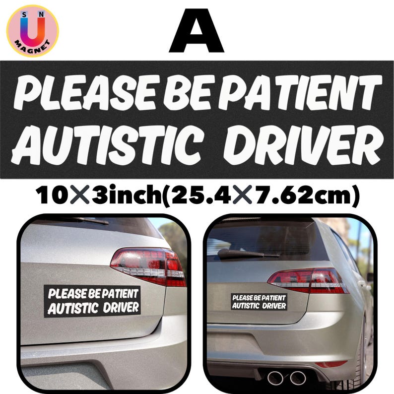 Please Be Patient Autistic Driver Car Magnet Removable Vehicle Sign ...