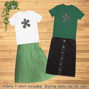 Checkered Print Cute Adult T-Shirt, Unisex Tee, Colorful Plaid Top for Bottoms Matching,