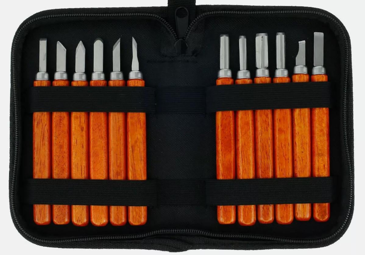 12pcs Wood Carving Chisel Carpenter Tools Set Woodworking Whittling ...