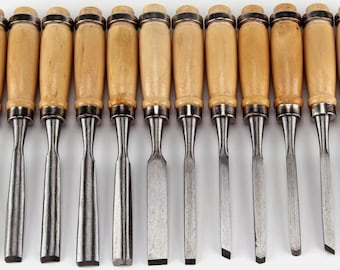 12 pcs Carving Chisels Kit Wood Working Professional Gouges Woodworking Tool Set