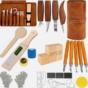 Wood Carving Kit 32pcs with Whittling Knives, Wood Carving Tools Set with Storage