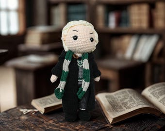 Handmade Crochet Wizard Doll -Amigurumi doll Inspired Blonde Student in Classic Robes (20-30cm)