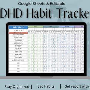 ADHD Habit Tracker | personalized habit tracker | Week and Large Habit Tracker PDF | Printable Planner for Focus & Routine