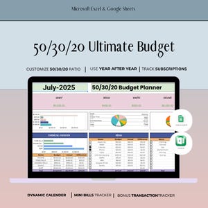 50/30/20 Budget planner spreadsheet excel google sheet Monthly Budget Planner Finance 70/20/10 Budget Template Sinking funds Tracker